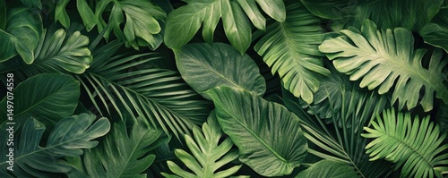Wallpaper Mural Vivid tropical leaves form a vibrant backdrop Torontodigital.ca