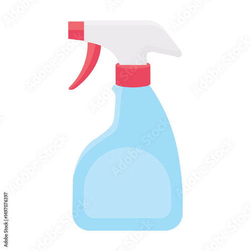 Vector illustration of barber spray bottle on white background. Cartoon cleaning spray bottle.