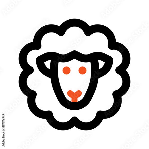 sheep line color icon