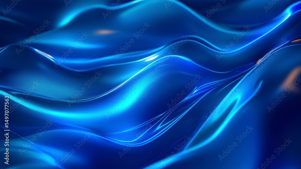 Obraz premium Abstract Blue Liquid Waves Background