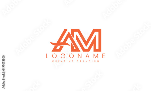 Minimalist AM Logo for Branding and Identity.