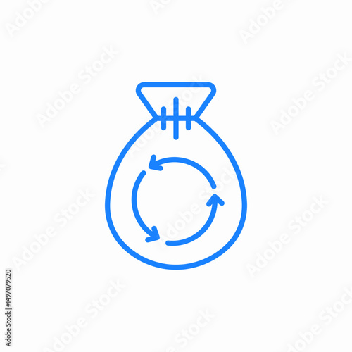 recycled bag icon sign vector