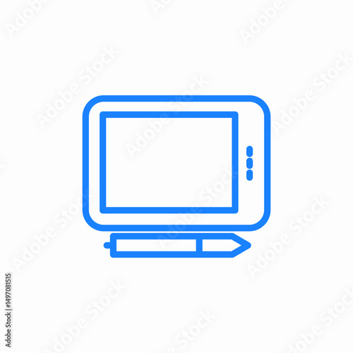 tablet stylus icon sign vector