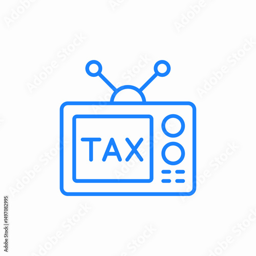 tax tv icon sign vector