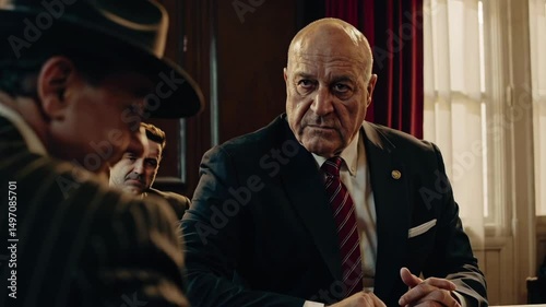 Underworld Boss Conducting Shadowy Negotiations