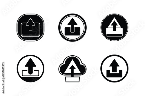 upload icon silhouette vector illustration