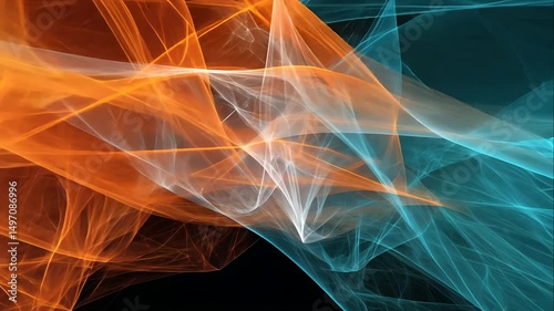 Abstract Digital Composition of Dynamic Lines and Colors in Motion