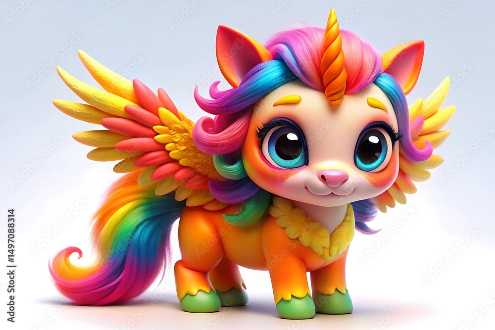 Adorable Rainbow Unicorn with Wings, Perfect for Kids' Products Adorable Rainbow Unicorn with Wings, Perfect for Kids' Products