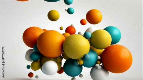 Colorful Abstract Spheres in Dynamic Composition for Creative Projects