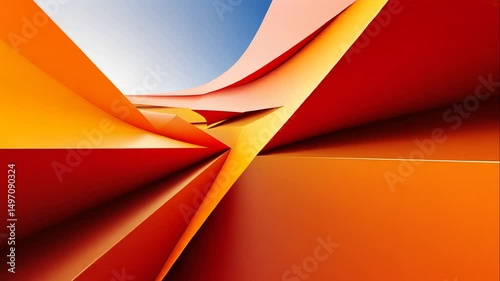 Abstract Red and Orange Shapes with Dramatic Light Effects