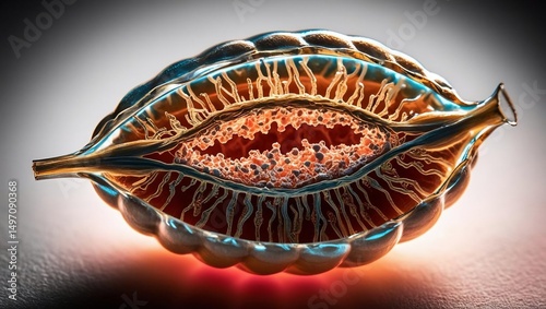 Abstract Cross-Section of Organic Tissue Structure Art