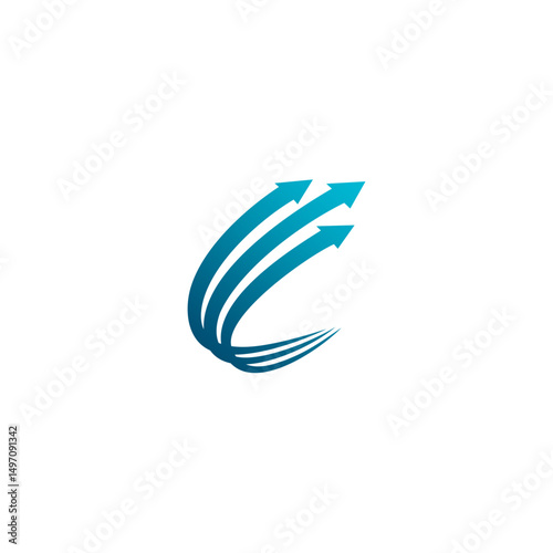 Up three arrow logo deign vector