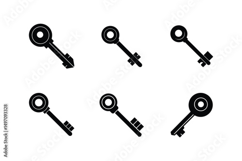 key icon silhouette vector illustration
