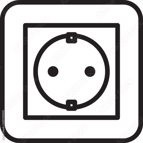 Power plug icon. Electrical outlet in line style