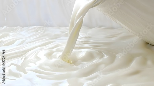 Creamy Milk Pouring Abstract Background