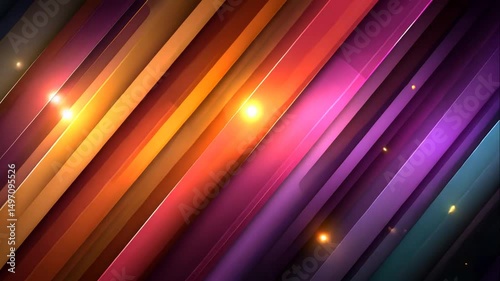 Abstract Vibrant Diagonal Stripes in Vivid Colors with Light Effects