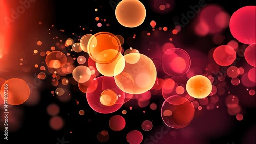 Abstract Red Lights with Bokeh Effect on Black Background