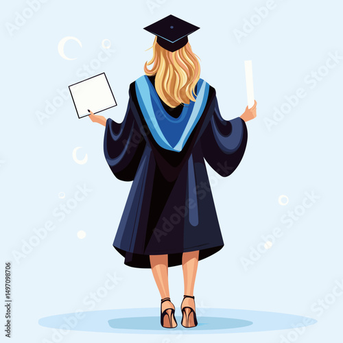 Graduation celebration with diploma and certificate