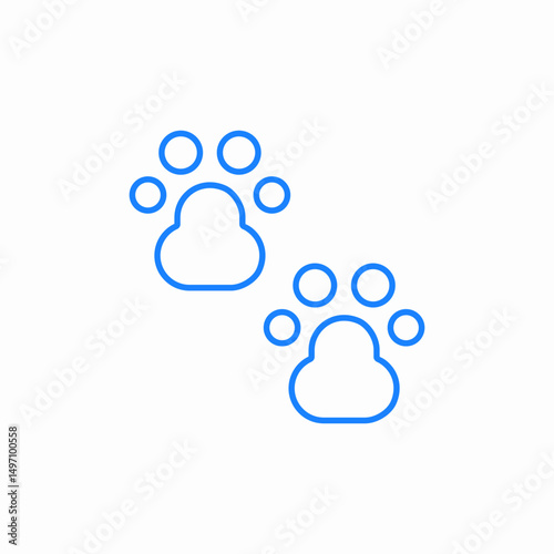 paw prints icon sign vector