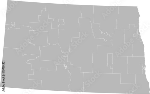 North Dakota state house districts vector map (Albers equal area conic projection, PPT-compatible & fully editable)