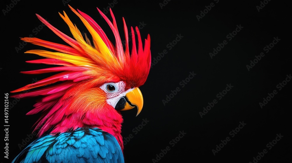 Obraz premium Vibrant parrot displays colorful plumage