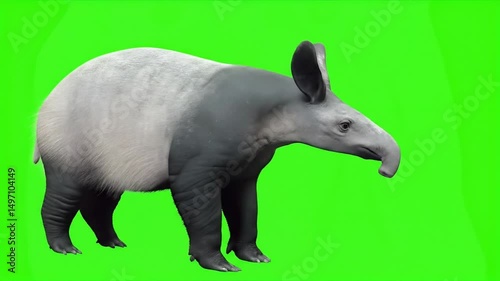 Realistic Tapir Green Screen Video | Cinematic Studio Lighting in 4K