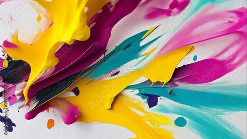 Vibrant Abstract Multicolor Expression with Dynamic Paint Splashes