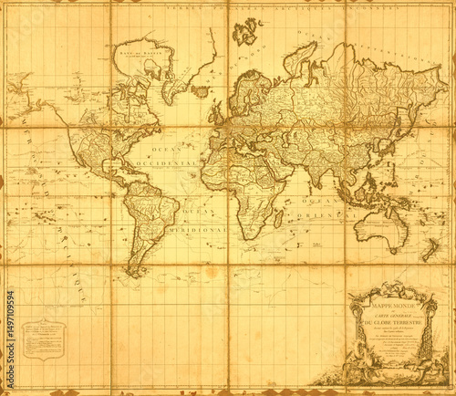 vintage map of the world