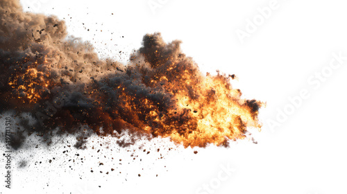 destructive dust explosion isolated on white or transparent png