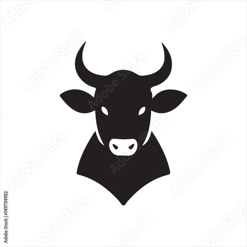 cow vector silhouette clip art logo design illustration. livestock collection.