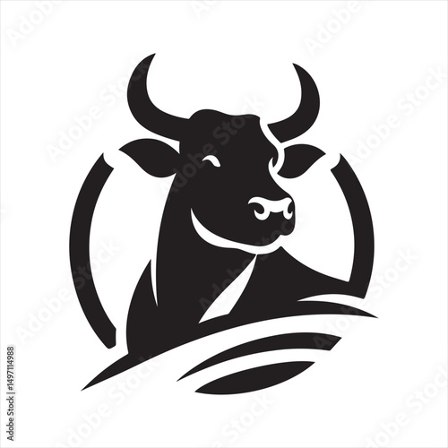 cow vector silhouette clip art logo design illustration. livestock collection.