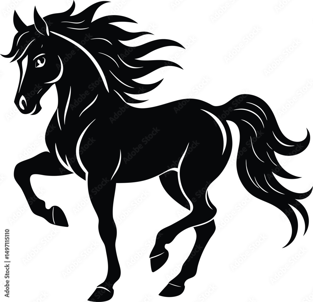 Obraz premium horse silhouette vector