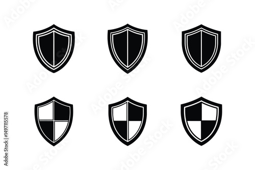 shield icon silhouette vector illustration