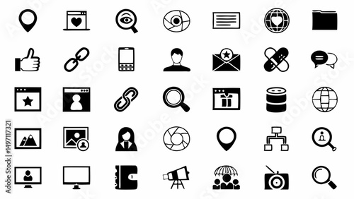 Navigating the Digital World a Diverse Set of Social Media Icons Representing Connection Discovery