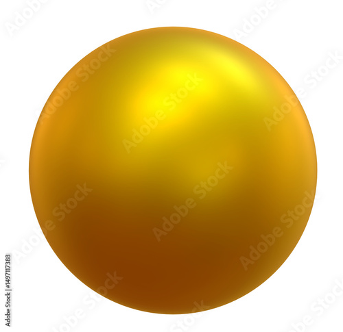 3d golden ball isolated on png transparent background.