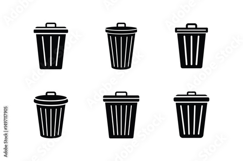 trash icon silhouette vector illustration
