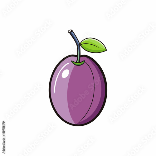 vector illustration of two plums