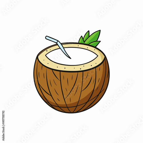coconut on white background