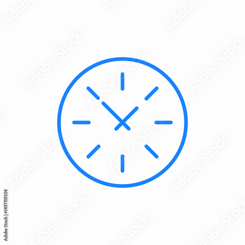 five to one clock icon sign vector