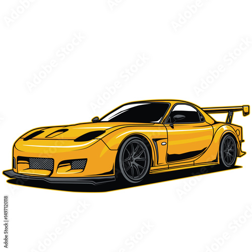 yellow sports car