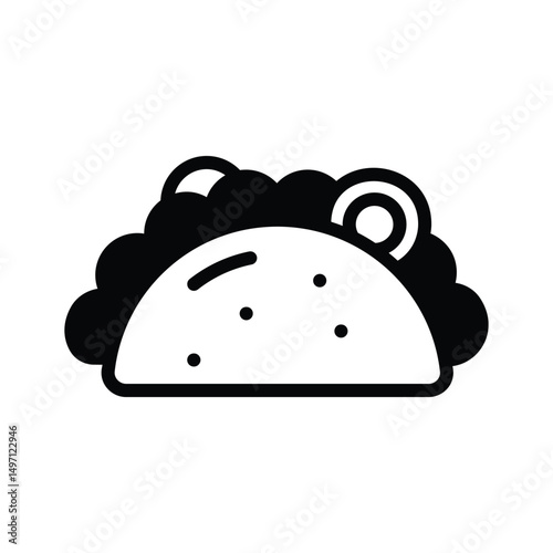 Ready to use glyph icon of folded taco