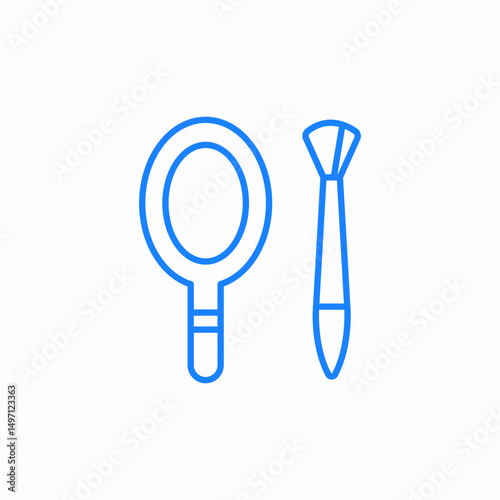 mirror makeup brush icon sign vector