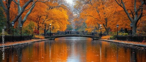 Autumnal Serenity: A Picturesque Canal Scene