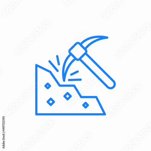 pickaxe mining icon sign vector