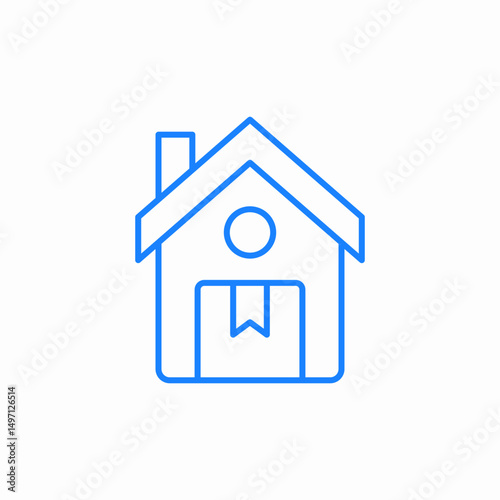 shipment house icon sign vector