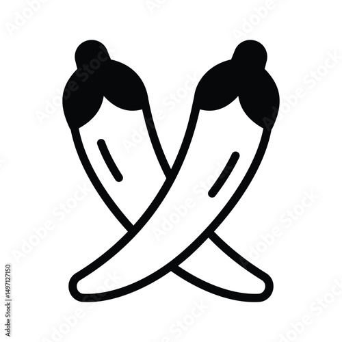 Grab this glyph icon of spicy red chillies