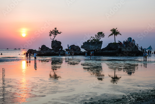 Willy's rock at sunset, White beach, Boracay