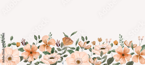 floral with yellow watercolor border