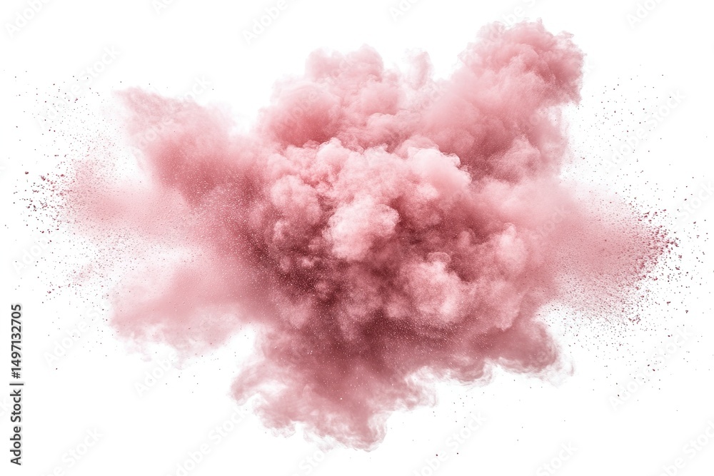 Dusty Rose Pink Cloud A Gentle Burst of Color in a White Backdrop Dusty Rose Pink Cloud A Gentle Burst of Color in a White Backdrop