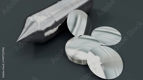 Silicon Block Transformed Into Wafers 